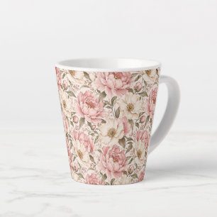 Vintage blühendes Pfingstrosen-Muster Milchtasse