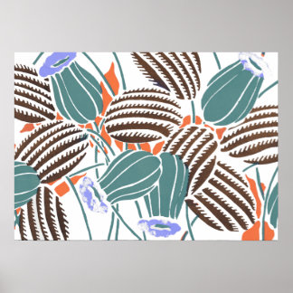 VINTAGE BLUME A POSTER