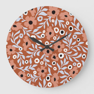 Vintage Blume: abstrakter Hintergrund. Große Wanduhr