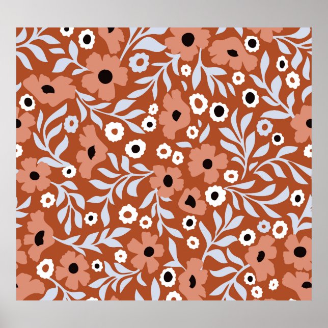 Vintage Blume: abstrakter Hintergrund. Poster (Vorne)