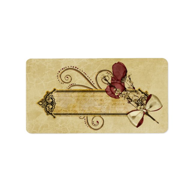 Vintage Blume Adressaufkleber (Vorne)