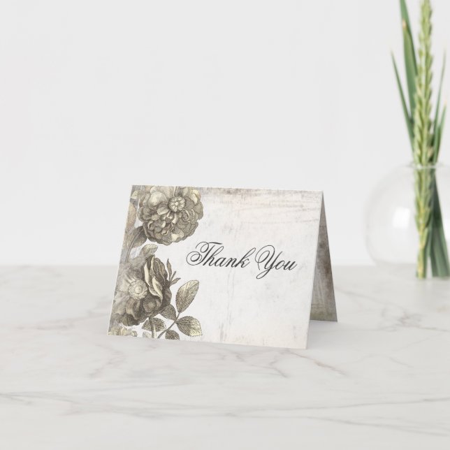 Vintage Blume alt shabby danke (Vorderseite)