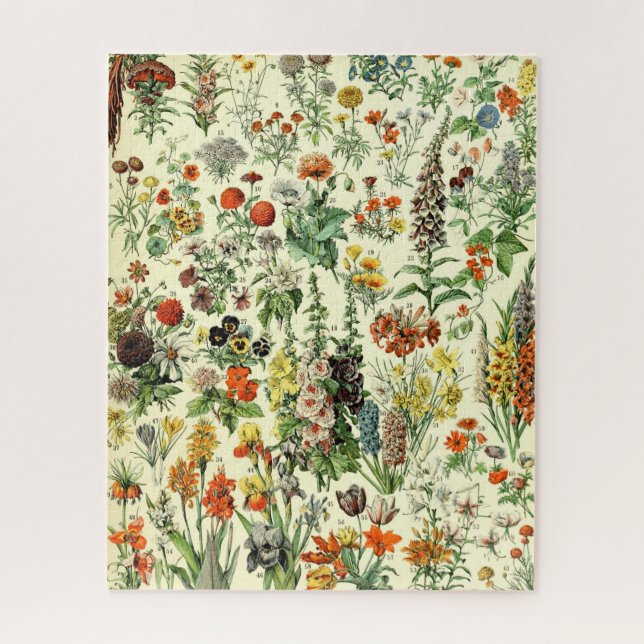 Vintage Blume Alte Illustration Kunst Puzzle (Vertikal)