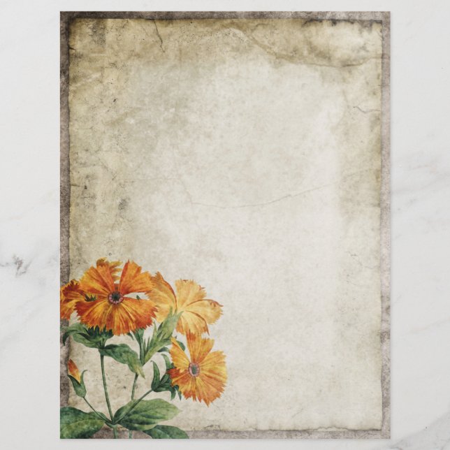 Vintage Blume Altpapier (Vorderseite)
