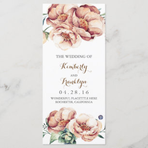 Vintage Blume Aquarell-Hochzeiten im Herbst Programm