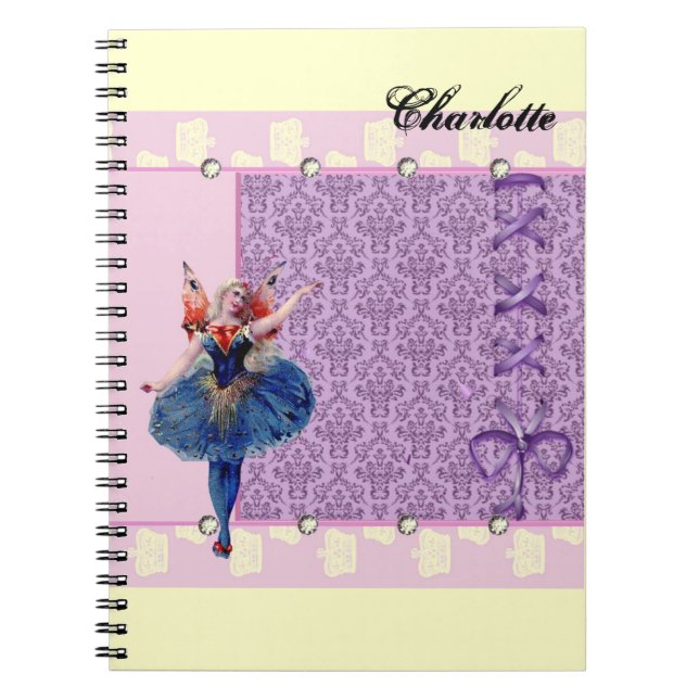 Vintage Blume Ballerina blass pink Notizblock (Vorderseite)