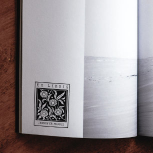 Vintage Blume Benutzerdefiniertes Ex Libris Biblio Gummistempel