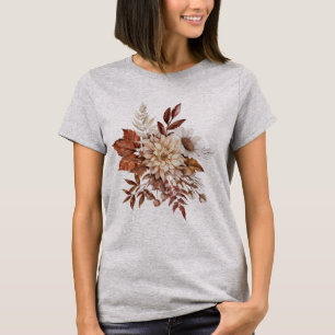 Vintage Blume Blätter im Herbst T - Shirt