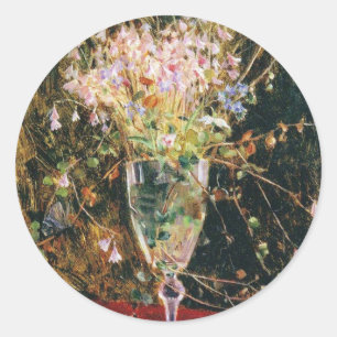 Vintage Blume blau Maria Wiik Linnea Borealis Runder Aufkleber