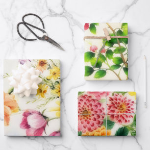 Vintage Blume Blumenbeutelpapier Geschenkpapier Set