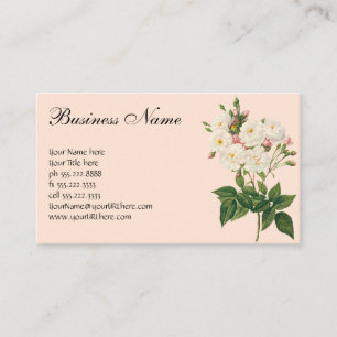 Vintage Blume Blütenrot Noisette Rose Redoute Visitenkarte