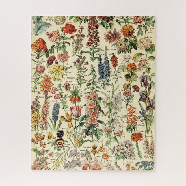 Vintage Blume Botanische Blumendiagramme Puzzle (Vertikal)