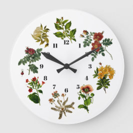 Vintage Blume Botany Große Wanduhr