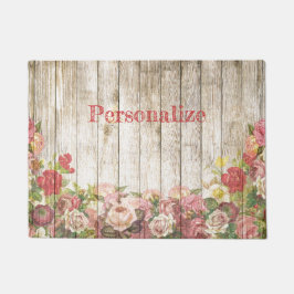 Vintage Blume Bouquet Holzzaun personalisieren Fußmatte
