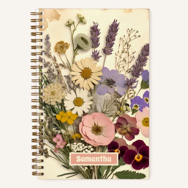 Vintage Blume Bouquet Journal Notizbuch (Vorderseite)