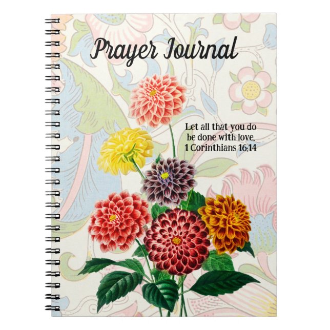 Vintage Blume Bouquet Prayer Journal Notizblock (Vorderseite)