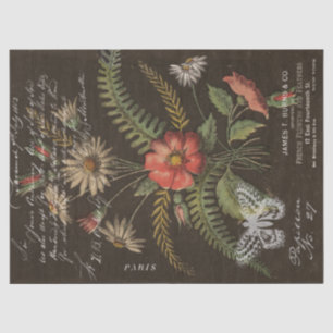 Vintage Blume Bouquet und Ephemera Decoupage Seidenpapier