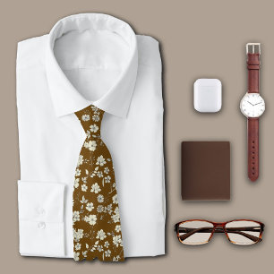 Vintage Blume braun personalisieren Krawatte