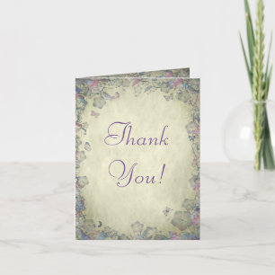 Vintage Blume & Butterfly's Wedding Danke