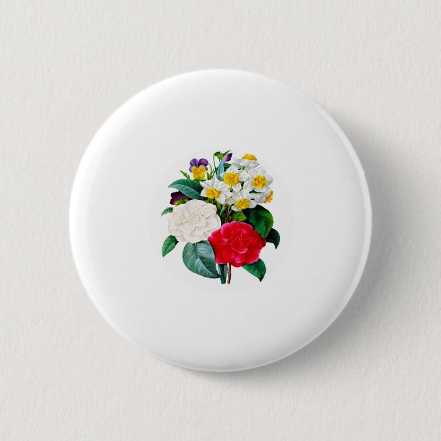 Vintage Blume Button (Vorderseite)