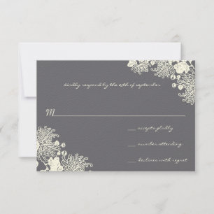 Vintage Blume Chacoal Gray Wedding RSVP