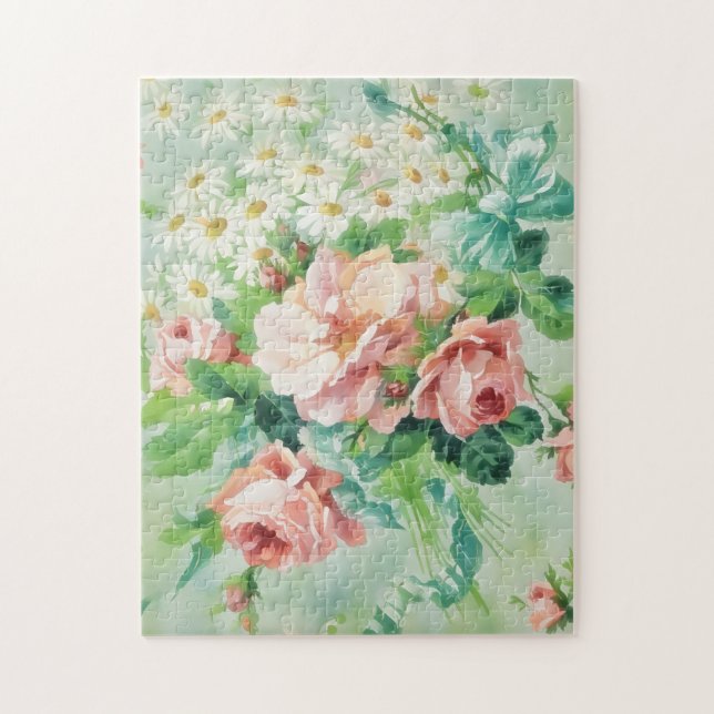 Vintage Blume Chic Garden Puzzle (Vertikal)