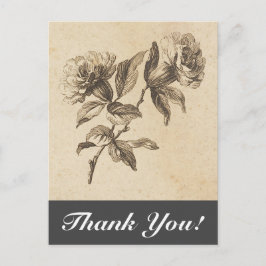 Vintage Blume + "Danke!" Postkarte