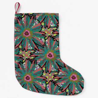 Vintage Blume Doodle-Stil, Federboden Kleiner Weihnachtsstrumpf