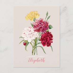 Vintage Blume drucken Postkarte