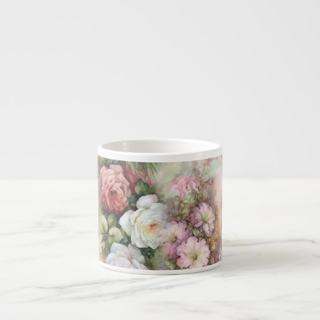 Vintage Blume Espressotasse (Vorderseite)