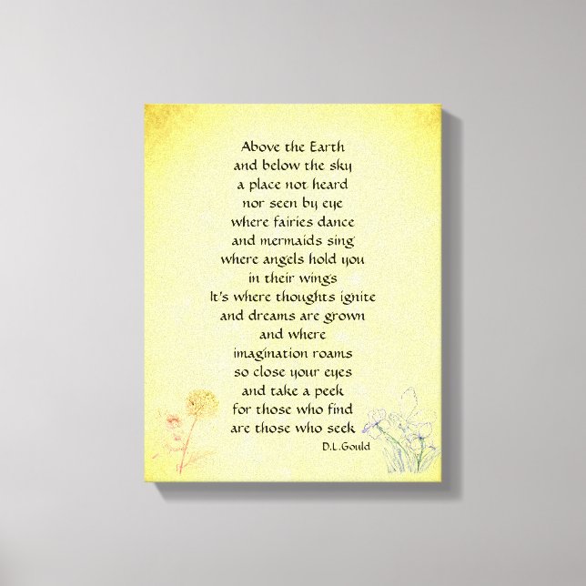 Vintage Blume Fairies Inspirationsversum Leinwanddruck (Vorderseite)