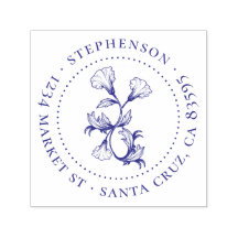 Vintage Blume Familienname Runde Rücksendeadresse