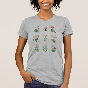Vintage Blume Floral Boho Minimalistisch Art T-Shirt