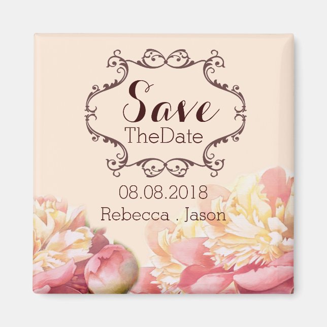 Vintage Blume Frühjahrsheirat Save the Date Magnet (Vorne)