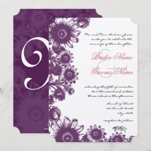 Vintage Blume für Hochzeiten Einladung