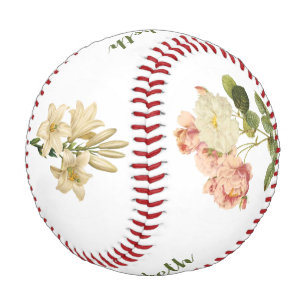 Vintage Blume für kundenspezifische Monogramm-Base Baseball