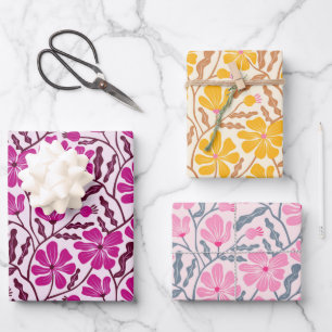 Vintage Blume Geschenkpapier Set
