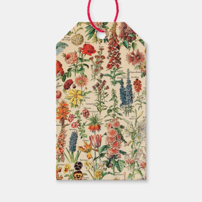 Vintage Blume Geschenktasten Geschenkanhänger (Vorderseite)