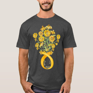 Vintage Blume Gold Ribbon Kinderkrebs Awaren T-Shirt