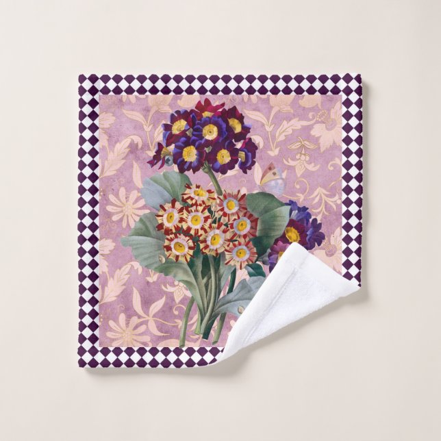 Vintage Blume Harlequin Waschlappen (Waschlappen)