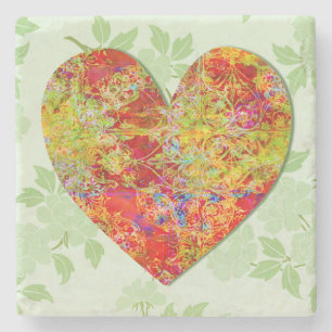 Vintage Blume Herzstück Kunst Untersetzer