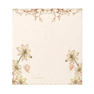 Vintage Blume Hochzeit Notizblock