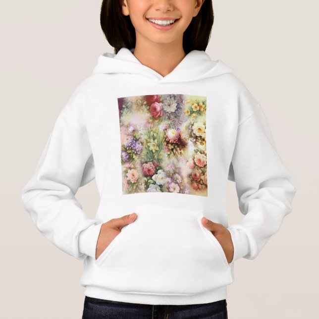 Vintage Blume Hoodie (Vorderseite)