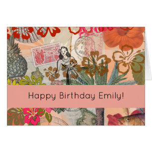 Vintage Blume Hula farbenfrohe hawaiianische tropi