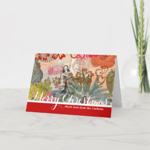 Vintage Blume Hula farbenfrohe hawaiianische tropi Feiertagskarte