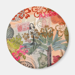 Vintage Blume Hula farbenfrohe hawaiianische tropi Magnet