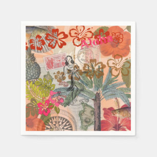Vintage Blume Hula farbenfrohe hawaiianische tropi Serviette