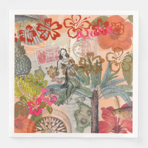 Vintage Blume Hula farbenfrohe hawaiianische tropi Serviette