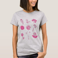 Vintage Blume Illustration Collage in Pink