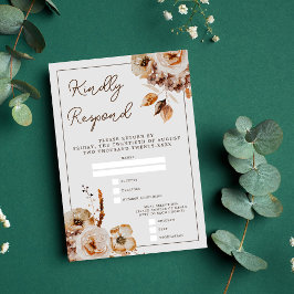 Vintage Blume im Herbst RSVP Karte